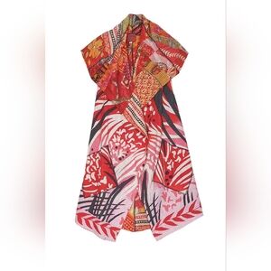 Mieko Mintz Patched Print Kantha Circular Vest Reversible Cotton
